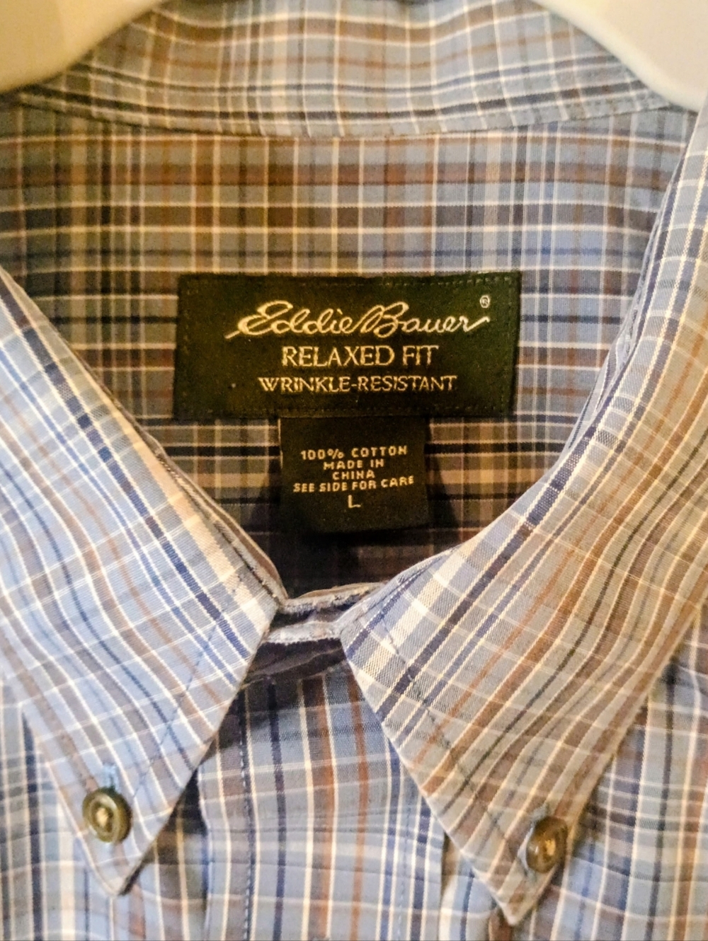 Y2k Eddie Bauer Long-Sleeve Button-Down Shirt Mens Size L - Picture 5 of 6